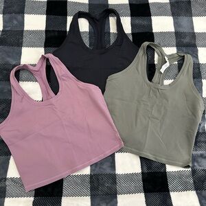 Racerback Cropped Tank Top Set